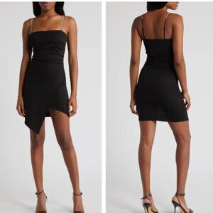 Emerald Sundae Elegant Black Asymmetrical Dress Size Medium NWOT